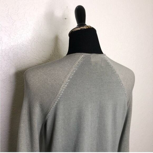 Cabi sage green gray mixed knit open draped front cardigan size Medium #5132 - Picture 12 of 16
